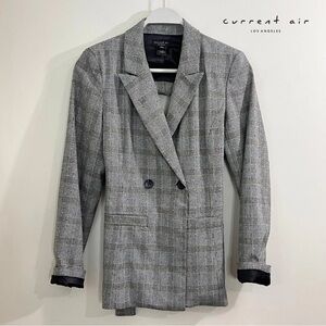 NWOT Current Air Open Back Glen Plaid Blazer